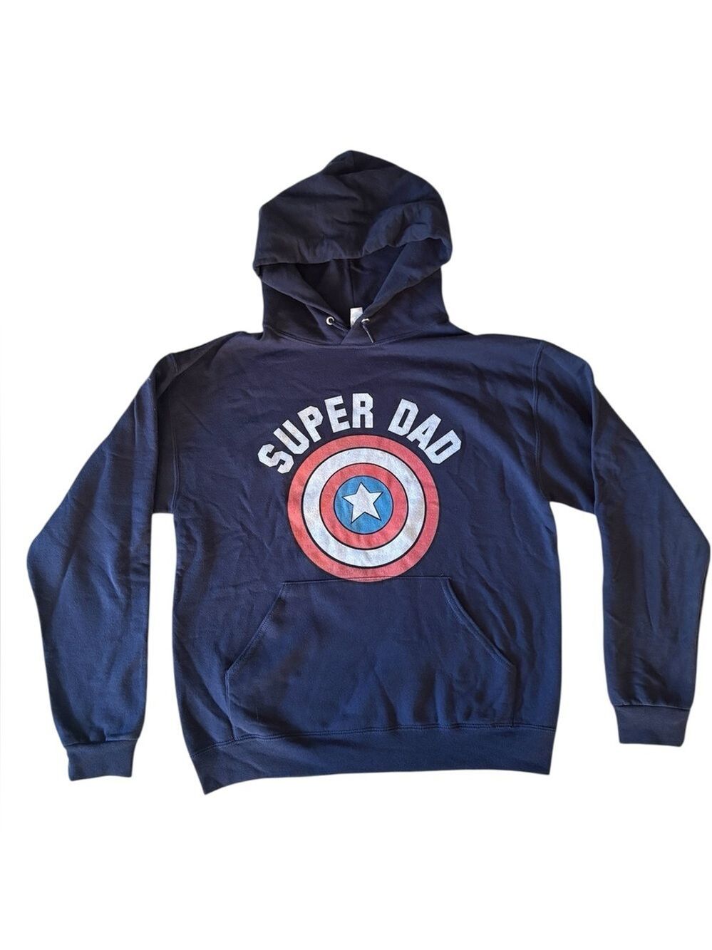 Marvel Captain America Super Dad Navy Hoodie Medium